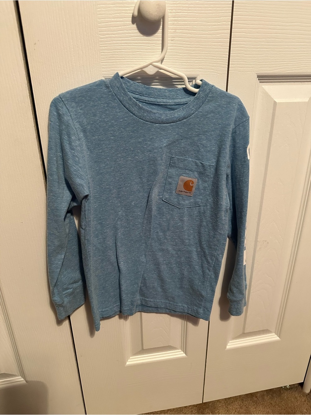 Carhartt Kids Long-Sleeve Pocket Tee - Heathered Blue